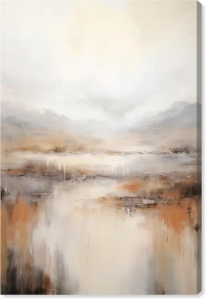 Art Remedy Natural Cascades Canvas Muted Abstract Wall Art, Gallery Wrapped, 24" x 36"