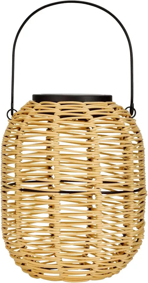Paulmann Pauleen 48168 Sunshine Treasure Solar-Laterne für Balkon oder Garten Beige Außenbeleuchtung Kunststoff, Rattan Solar 3000K