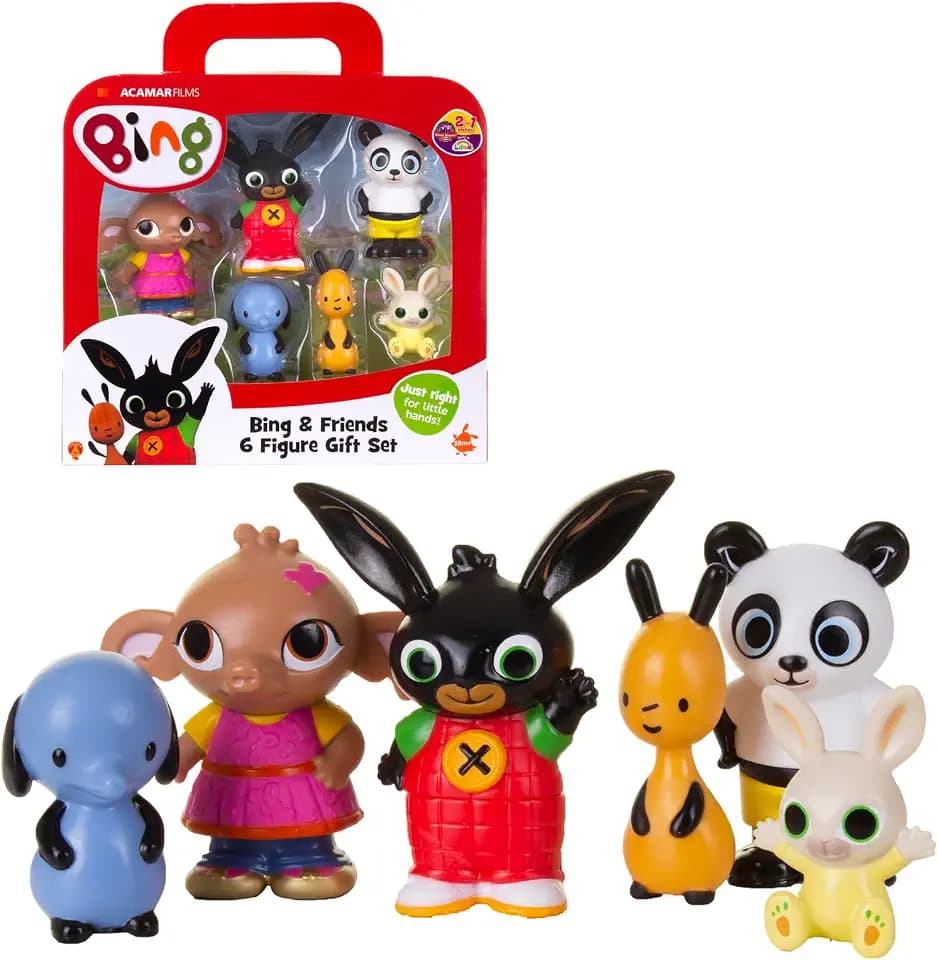 Giochi Preziosi Bing Figuren-Set, 6 Figuren: Flop, Sula, Amma, Pando, Padget, 8 cm hoch, ab 18 Monaten
