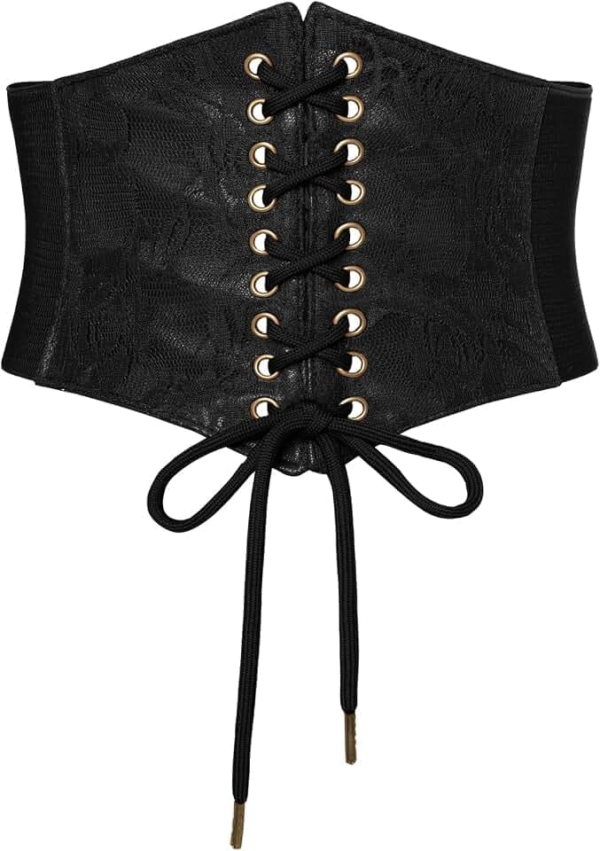 SCARLET DARKNESS Damen Mittelalter Gürtel mit Spitze Lace-up Gürtel