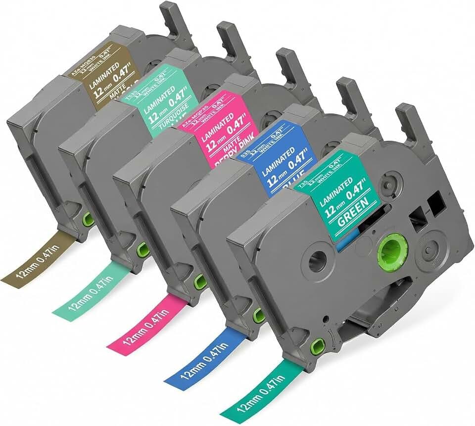 COLORTY TZ 12mm 0.47 Color Tape Replacement for Brother P-Touch Label Tape