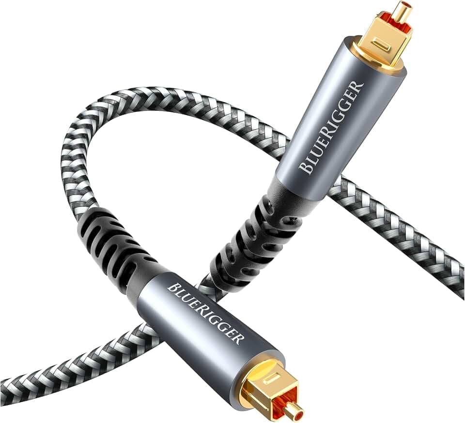 BlueRigger Toslink Digital Optical Audio Cable 15FT - Fiber Optic Cable