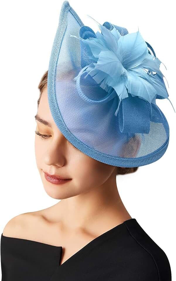 AQOKKA Fascinator für Damen, mit Kopfband und Clip, für Teeparty, Kopfbedeckung für Damen und Mädchen