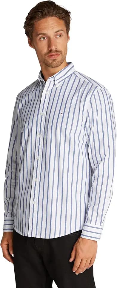Tommy Hilfiger Herren Hemd Flex Poplin Nautical aus Baumwolle