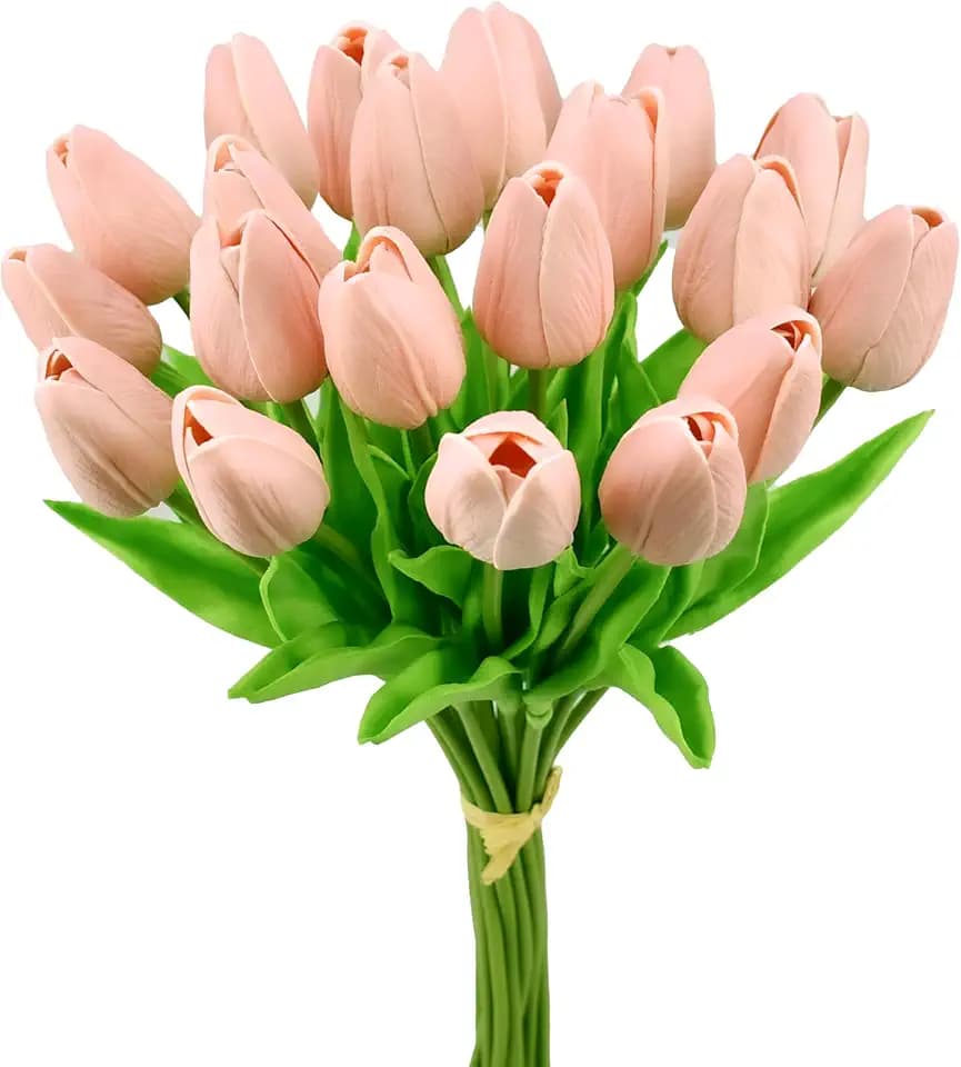 Mandy's 20pcs Artificial Dusty Pink Tulips
