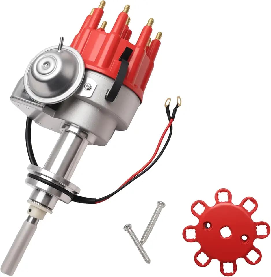HEI Distributor With Small Cap & Rotor V8 Engine Red