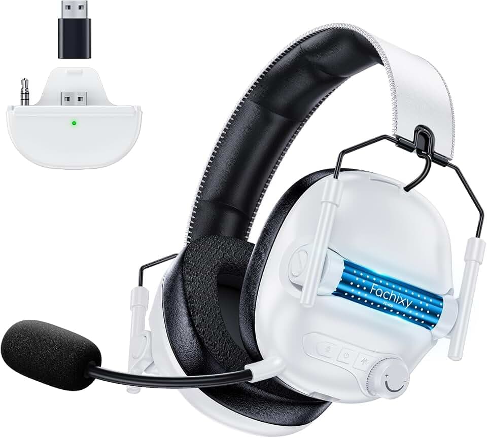 FC400 Gaming Headset Wireless Für Xbox Series X|S|One, PC, PS5, PS4, Switch, Mac, 2.4GHz & Bluetooth 5.4 Headset Kabellos mit Mikrofon, Geringe Latenz Noise Cancelling, Faltbar, 50H Akkulaufzeit