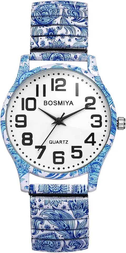 OIDEA Women Large Face Stretch Band Quartz Watch