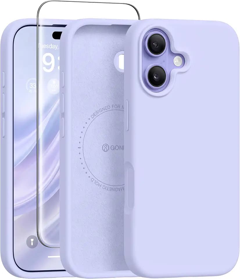 GONEZ Magnetic for iPhone 17 Case, Silicone Cover Lilac