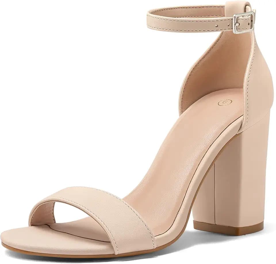 COASIS Women's Chunky Block Heels Open Toe Ankle Strap Heeled Sandals
