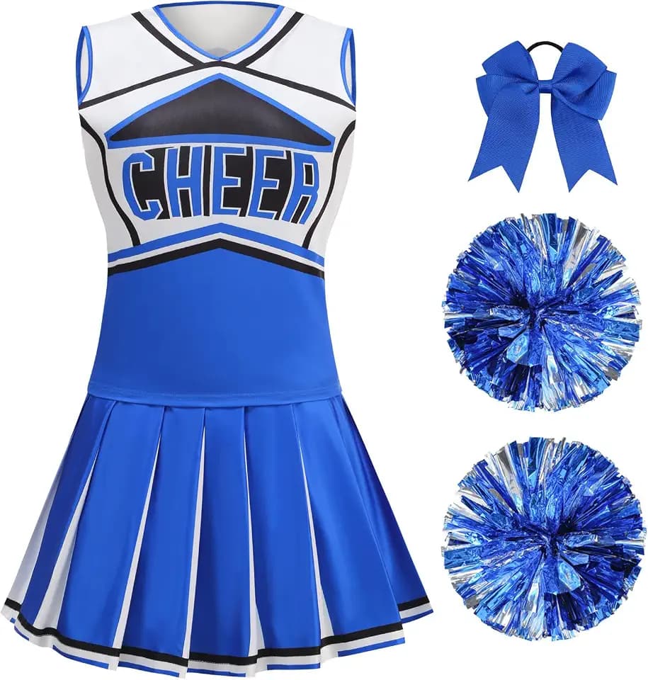 GRAJTCIN Cheerleader Costume for Women Cheerleading Outfit School Cheer Uniform Adult Halloween Party Dress up