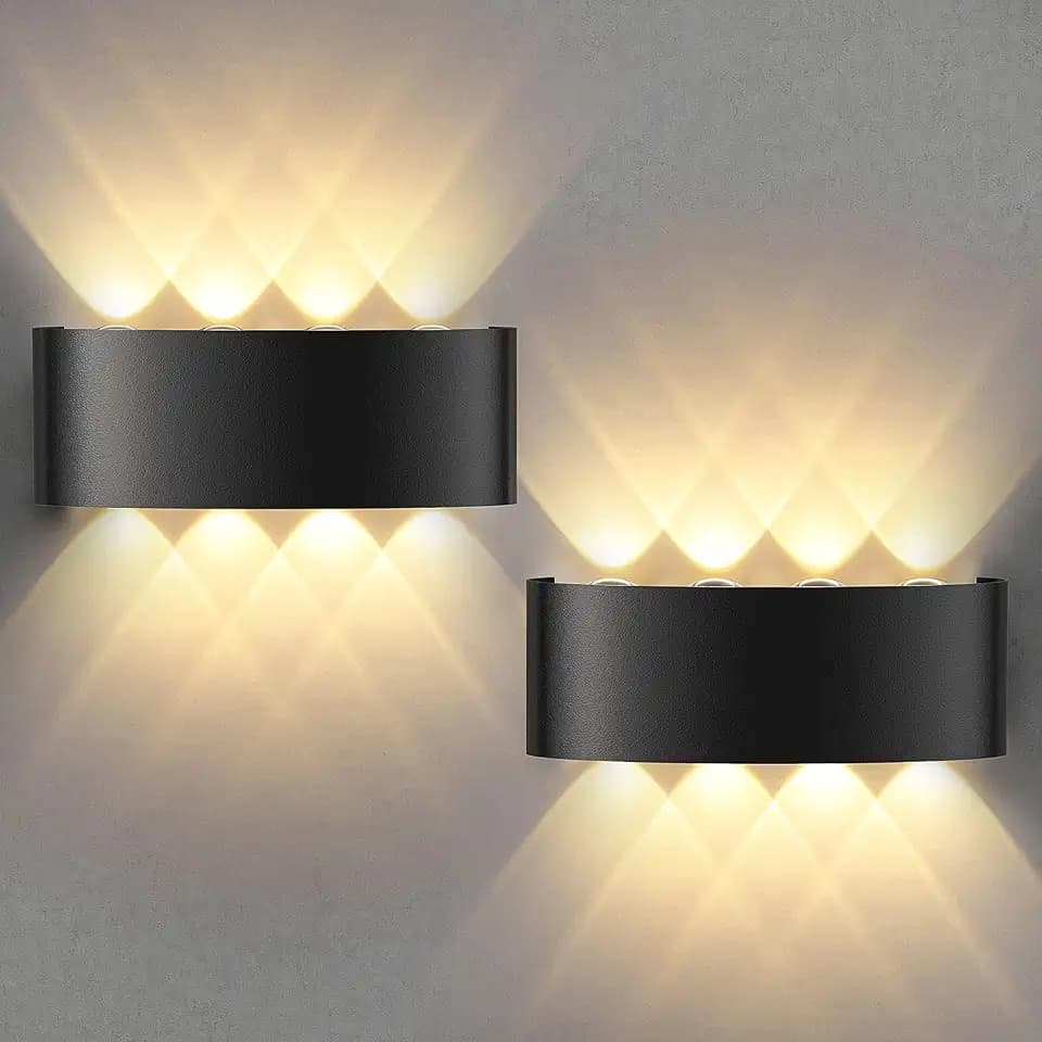 Lureshine 2 Stück Wandlampe Innen 8W LED Wandleuchte Innen/Aussen