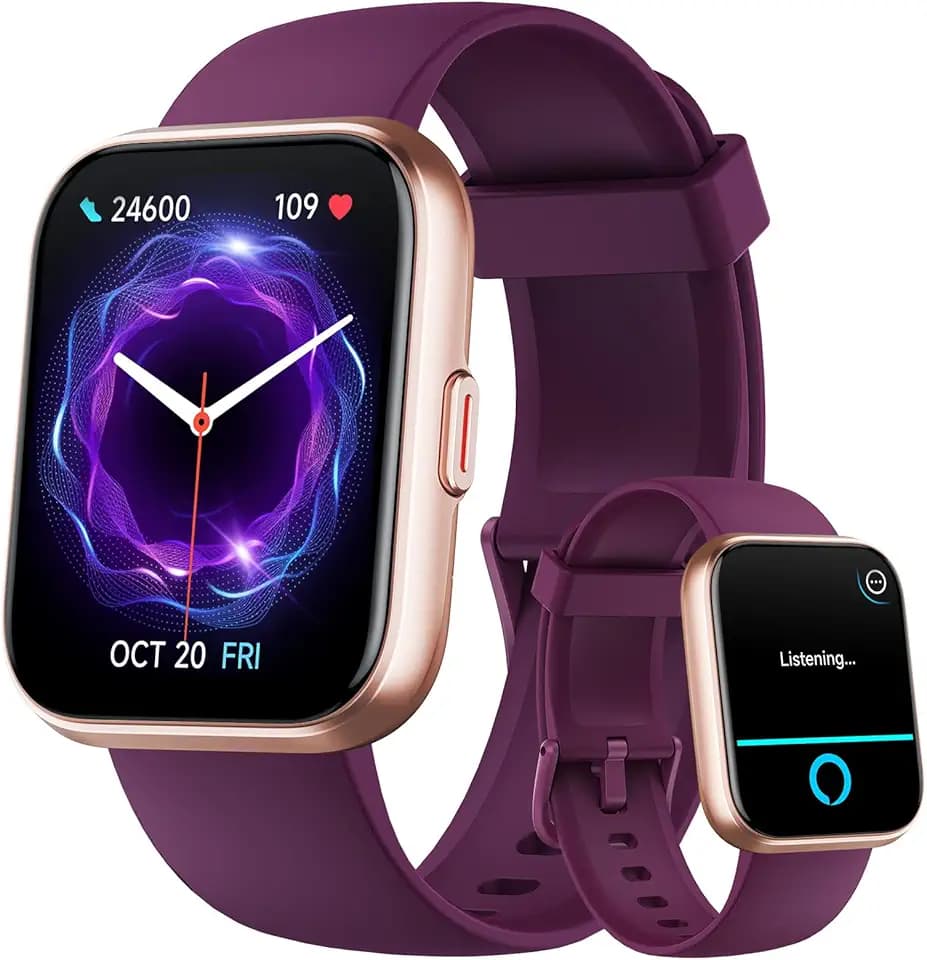 Fitpolo Smartwatch Damen mit Telefonfunktion, Smartwatch mit Alexa, 1.8" Fitness Tracker mit Herzfrequenz SpO2 Stress Schlafmonitor, Fitnessuhr IP68 Wasserdicht Sportuhr Damen für Android iOS