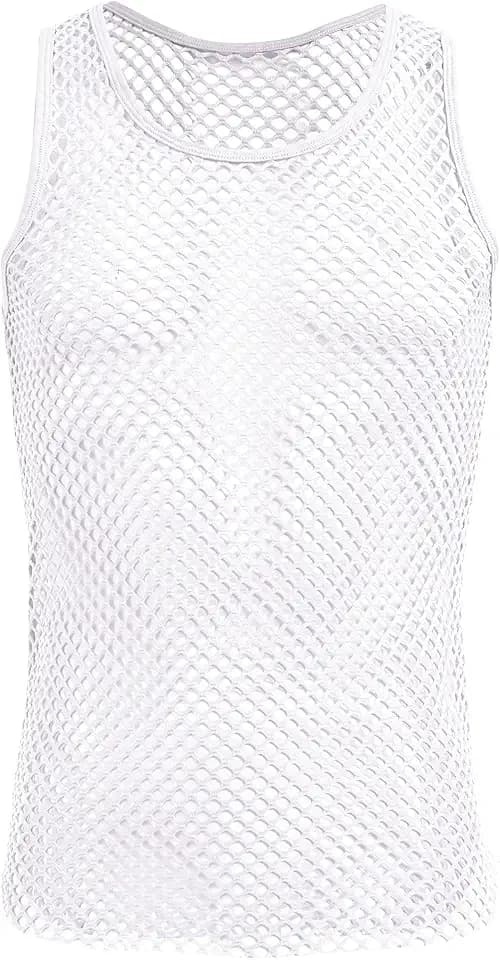 Herren Tanktop, Netzstoff, Netz, Top, T-Shirt, Muskel, transparent, Fitnessstudio, Unterhemd, Sommer, ärmellos