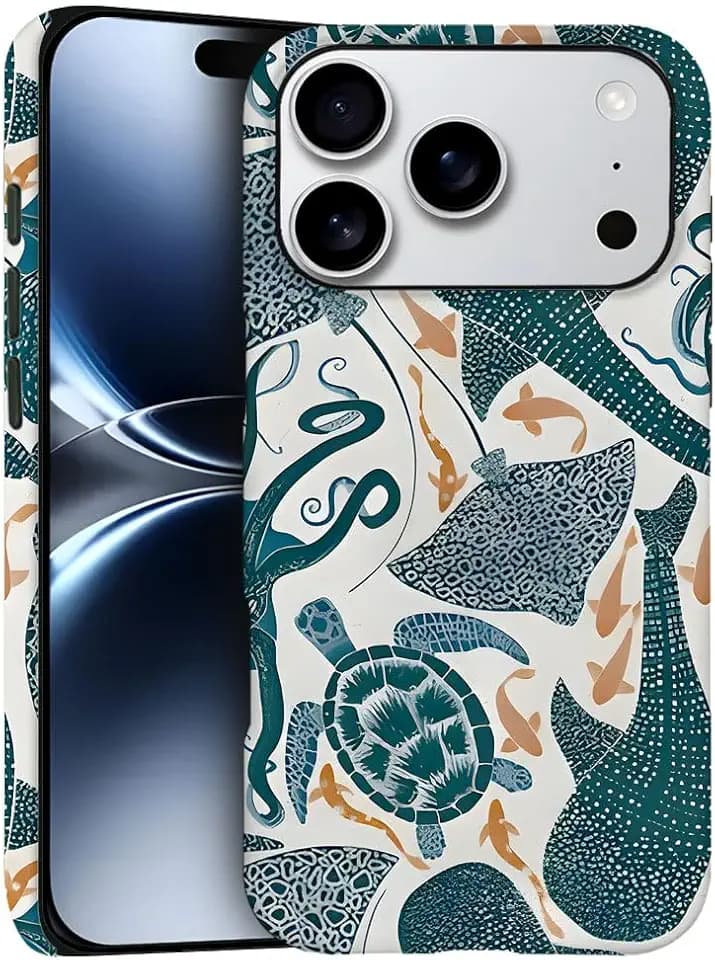 Case for iPhone 18 Pro/iPhone 17 Pro - [Drop Protection Phone Cover] - Hybrid Case for Girl Women - Turtle Whale Shark Octopus Fish