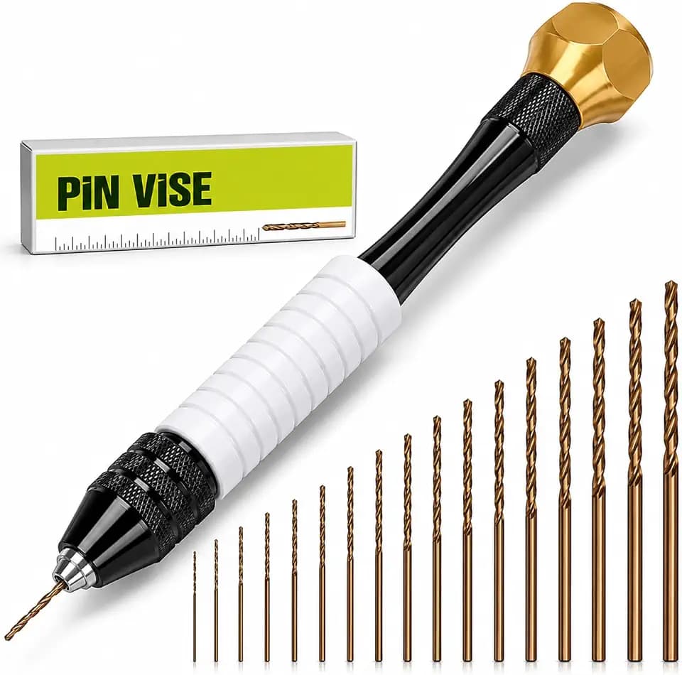 Pin Vise Hand Drill Manual with Micro Drill Bits, Jewelry Drill for Resin