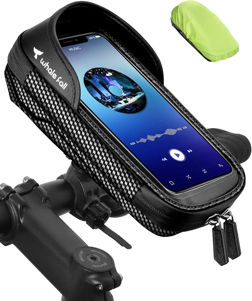 whale fall Bike Handlebar Bag, Bike Phone Holder, Fits Phones up to 7 in