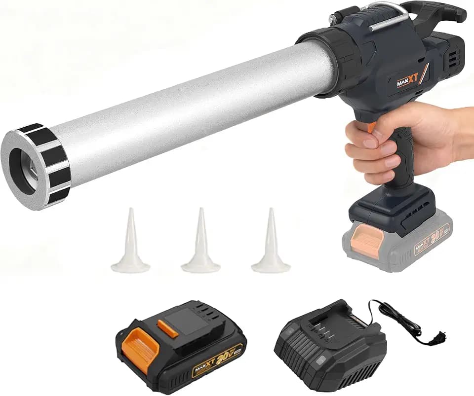 MAXXT Elektro‑Dichtungsspritze für 600 ml‑Kartuschen, 20V Silikonspritze mit 2000 mAh Akku zum Dichten und Abdichten