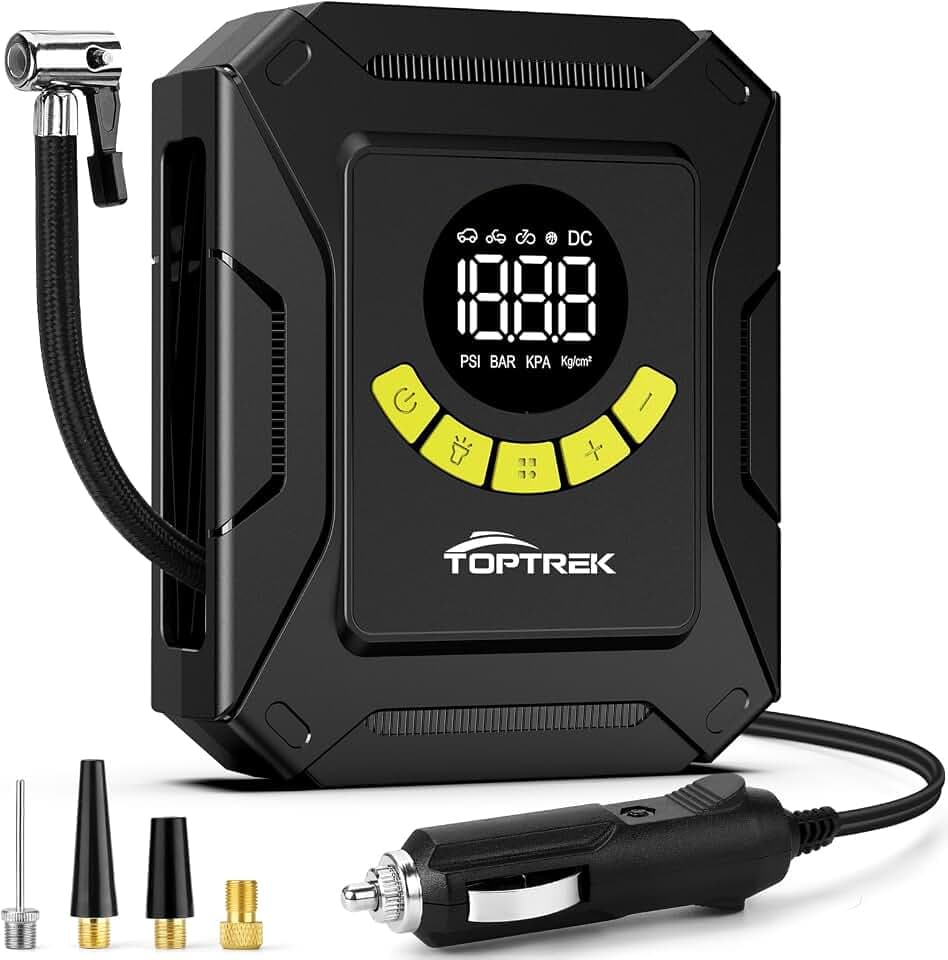 toptrek Kompressor Auto 12V DC Autoreifen Pumpe 10,3 bar