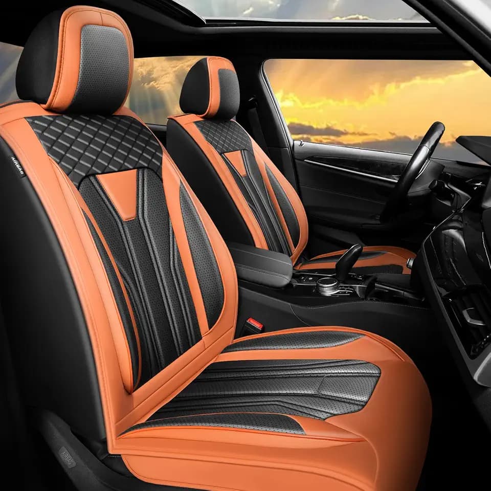 Car Seat Covers for Jeep Wrangler 2011-2025 2026 Orange&Black