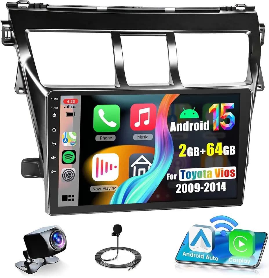 [2G+64G] Car Radio for Toyota Yaris Vios 2007-2012 Wireless Carplay