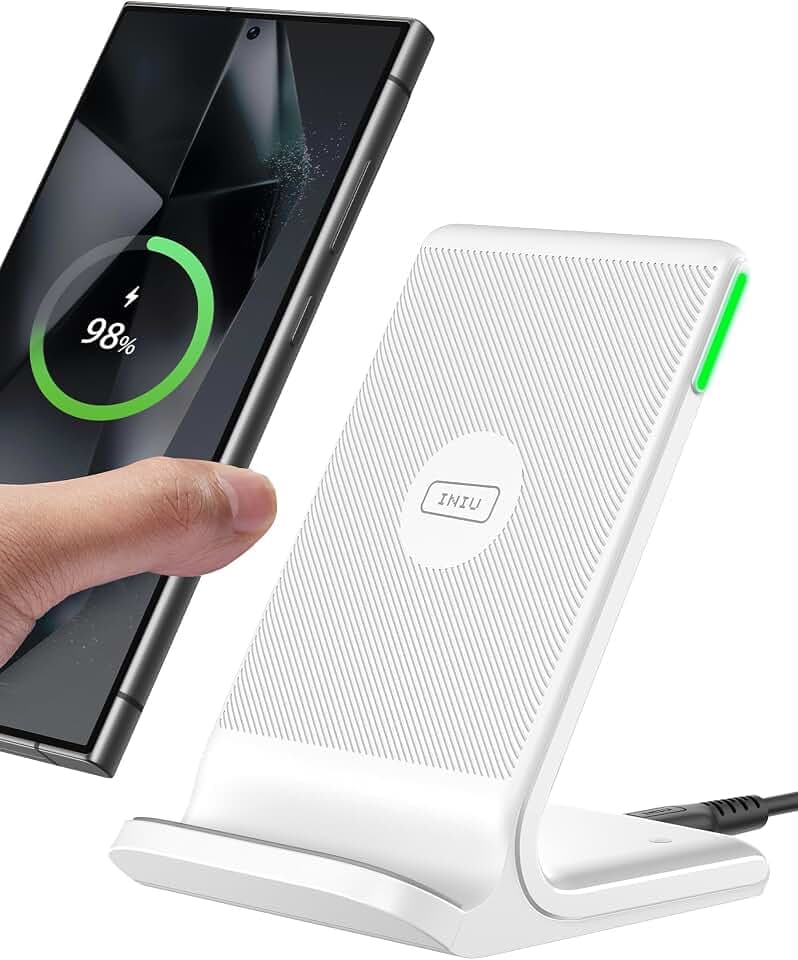 INIU Wireless Charger, 15W Schnelles Induktive Ladestation mit LED