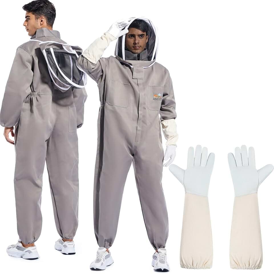 ANDES Men Women Sting Proof, Polycotton Beekeeping Suit Beekeeper Costume