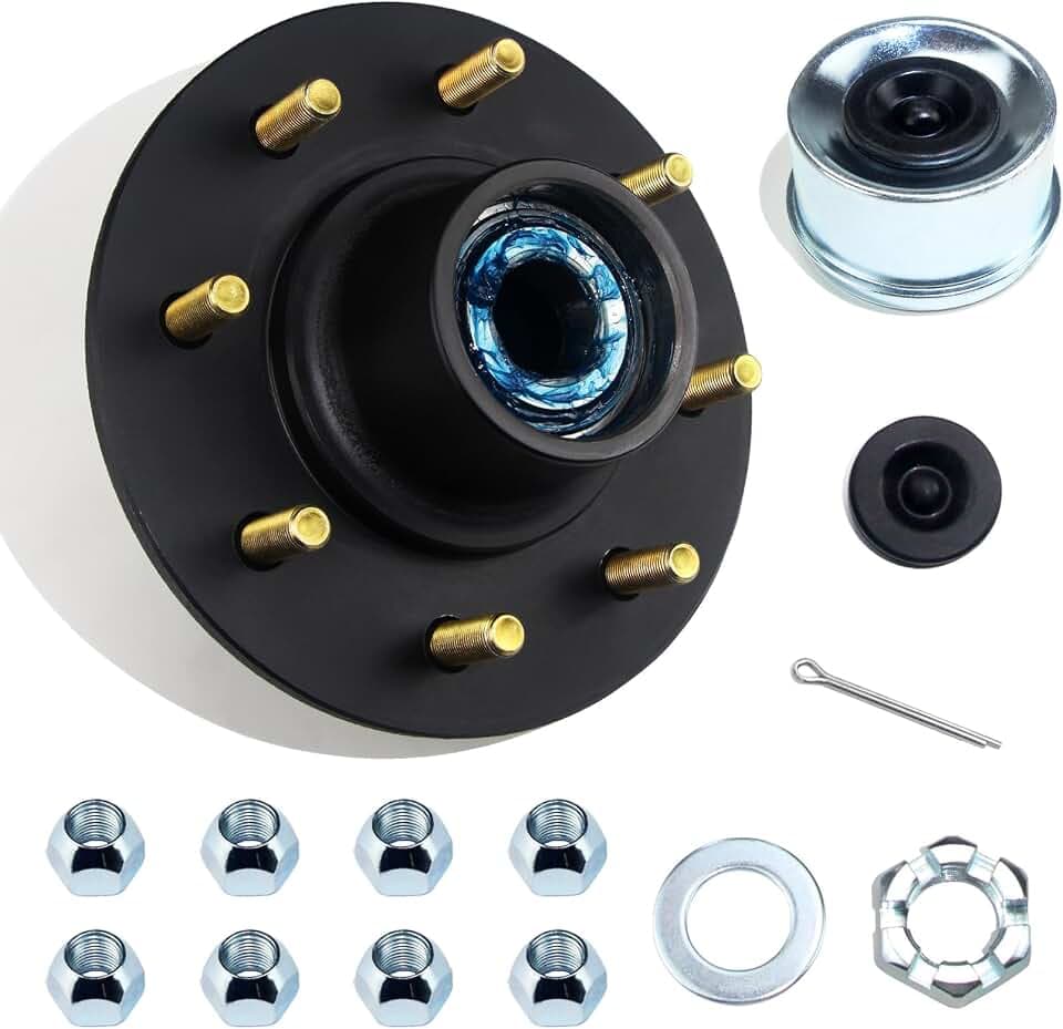 8 on 6.5 Trailer Hub Kit for 7000lb 1.25'' to 1.75'' Tapered Axle