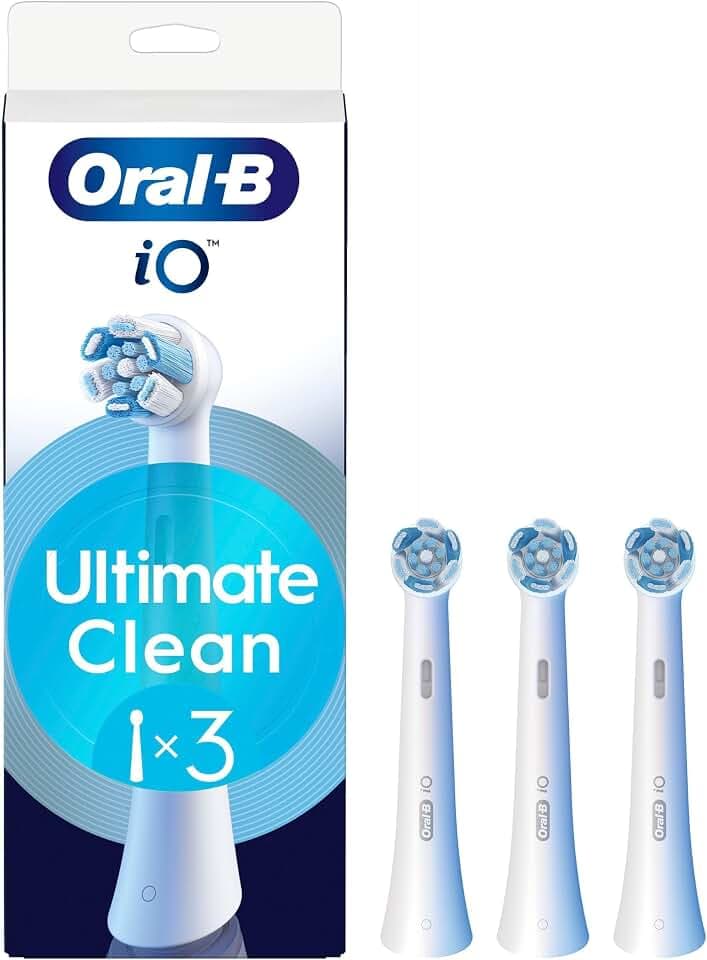 Oral-B iO Series Ultimate Clean Aufsteckbürsten, Original Rundköpfe, CrissCross-Borsten, Plaque-Entfernung, 3