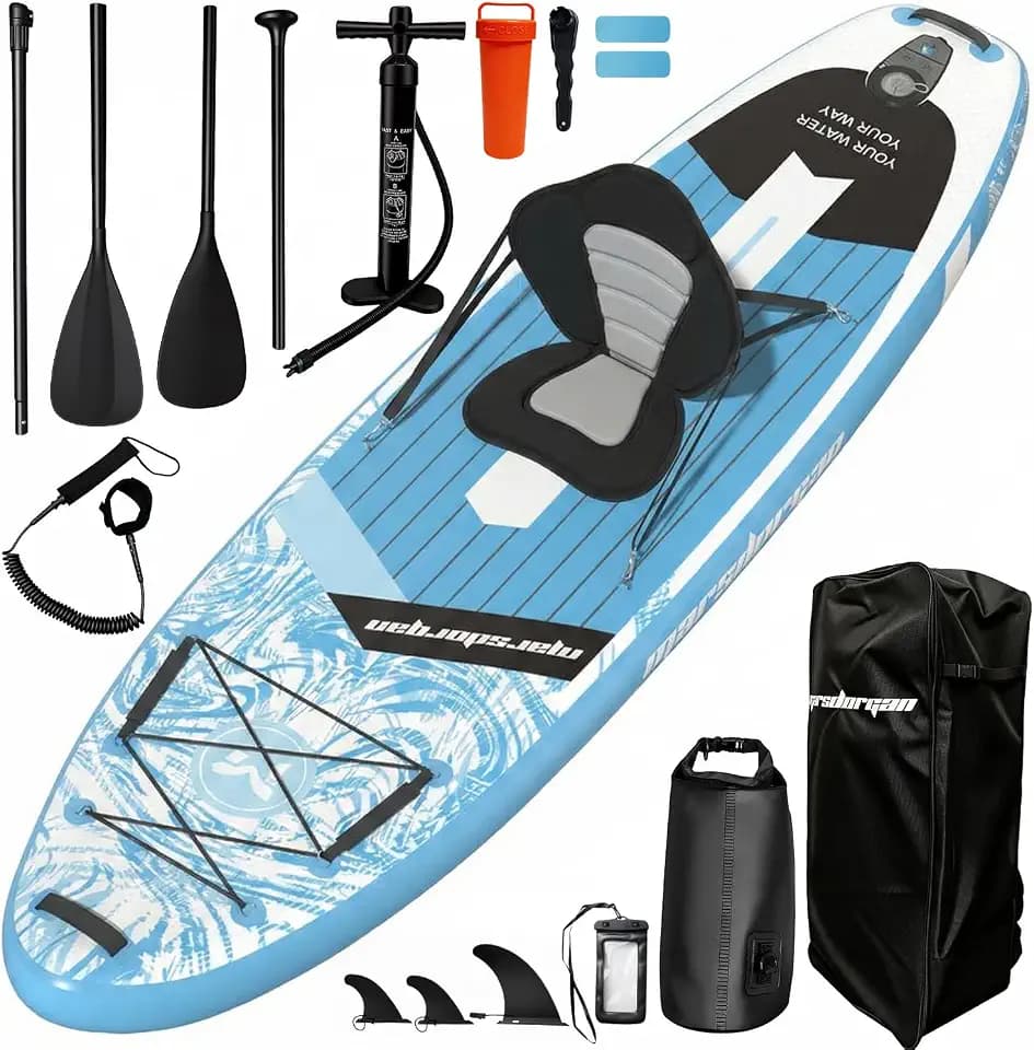 11'x34 Inflatable Paddle Board for Adults Youth, Extra Wide 430LBS Capacity SUP, Stable 2-3 Person Family for Lake Ocean Fishing Surfing Yoga, Includes Accessories