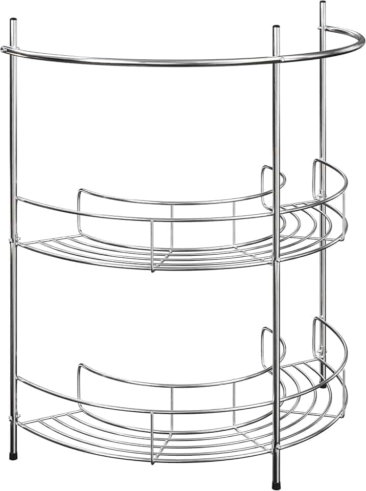 Lavish Home Pedestal Sink Organizer, Silver, 21.25” x 11” x 23.25”