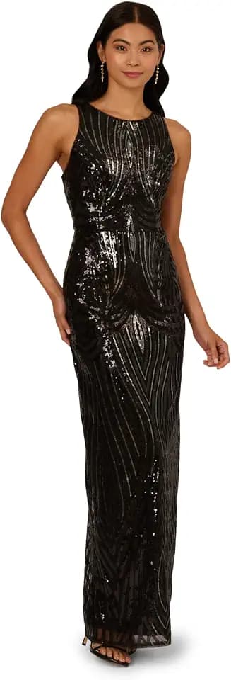 Adrianna Papell Women's Sequin Halter Gown