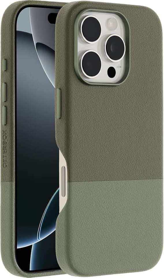 OtterBox Leather Alternative MagSafe Hülle für iPhone 16 Pro, Mojave Moss