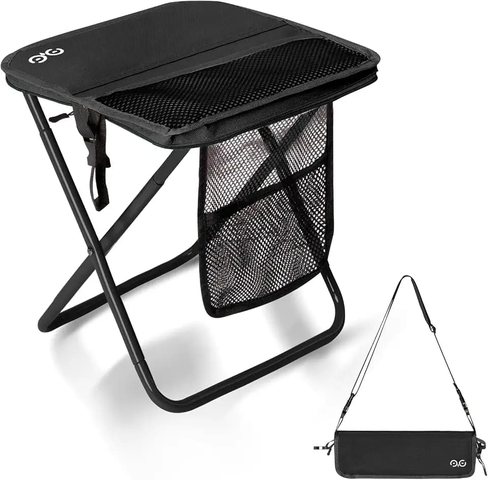 CAMDOOR Portable Collapsible Stool, 16 Inch Folding Stool Supports 400 lbs