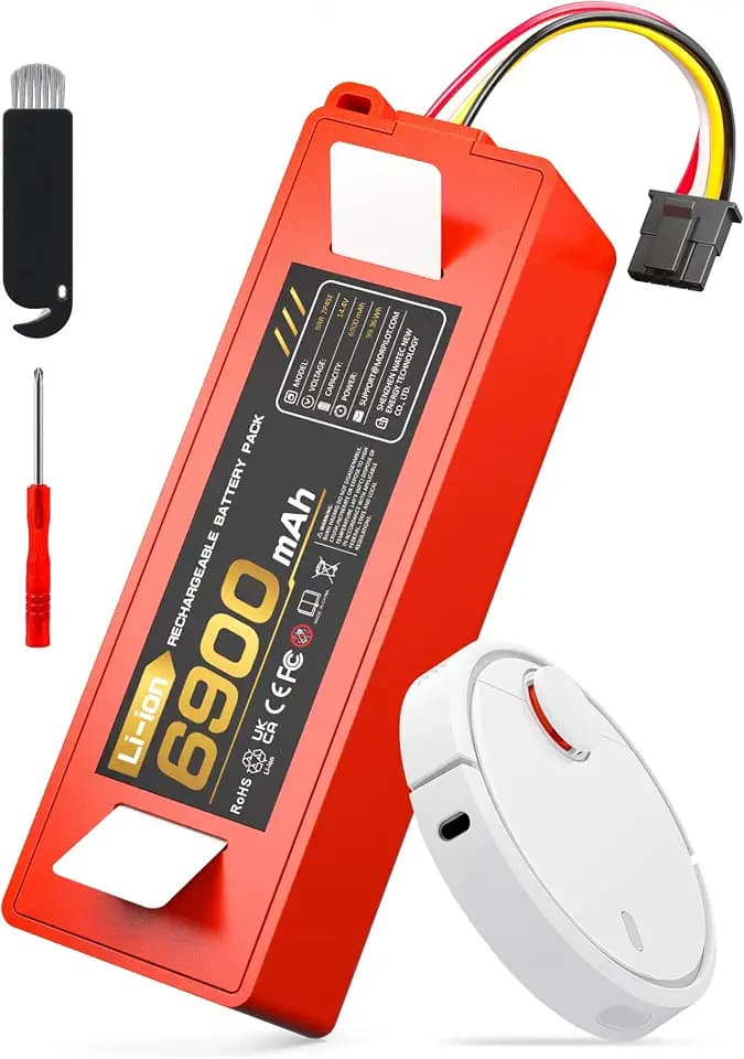 6900mAh Ersatzakku Xiaomi Roborock S5, S5 Max, S50, S6, S6 MaxV, S7, Q5 Max Pro, Q7 Ultra Pure, Brr-2p4s-5200s, Mijia 1. und 2. Generation Roboter Staubsauger