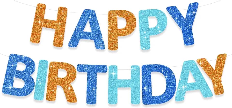 TONIFUL Pre-Strung Felt Happy Birthday Banner Sign for Birthday Decorations