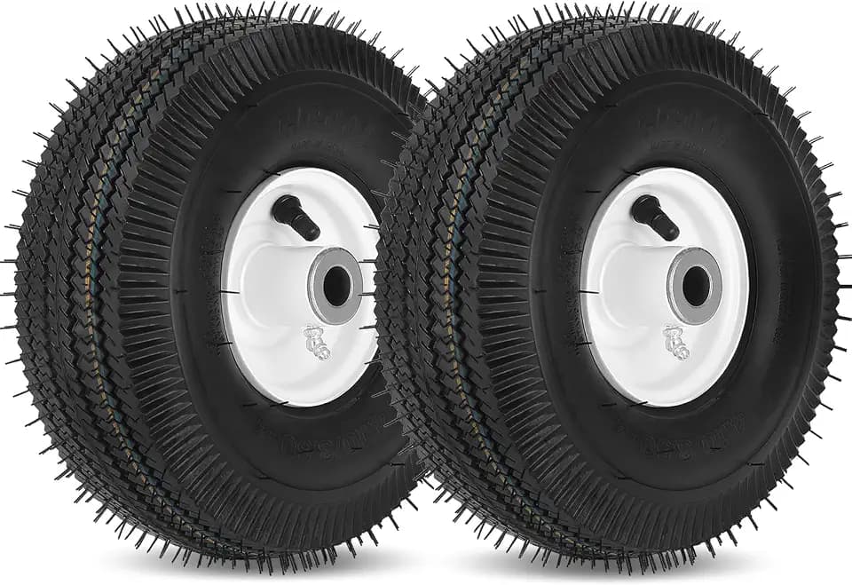 GICOOL 105-3471 Tubeless Mower Front Tire and Wheel, 3/4" Bushing, 2 PK