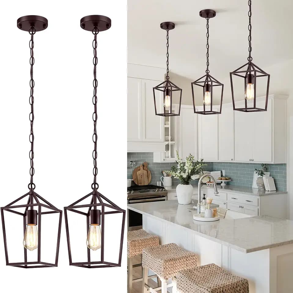 Sheetea 2 Pack Pendant Lights Kitchen Island, Farmhouse Light Fixtures
