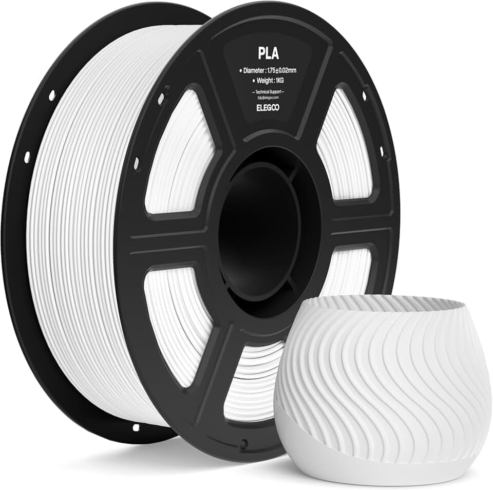 ELEGOO PLA Filament 1,75mm Weiß 1KG, 3D Drucker Filament PLA