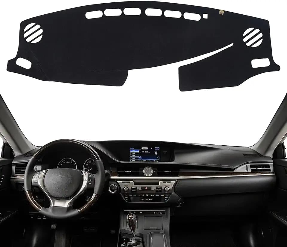 Dashboard Cover Dash Mat Fit for 2018-2013 Le-xus ES ES300H ES350 (Without HUD Models),Car Dash Board Mat Anti-Glare Carpet,Non-Slip Pad Sunshield Protector (Black)