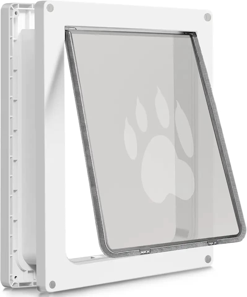 CEESC Large Dog Door, Snap-in Closing Panel, Up to 80 lbs, Durable, White