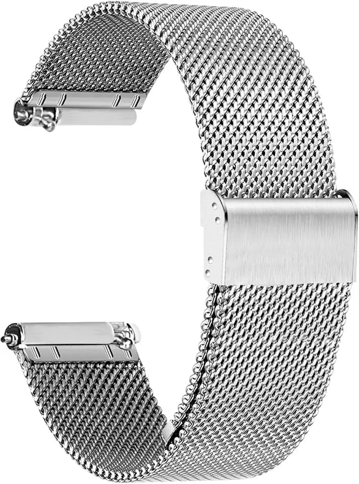 TStrap Mesh Watch Band Metal - Black Quick Release Watch Bands for Men Women - Stainless Steel Smart Watches Strap Bracelet Replacement - 10mm 12mm 14mm 16mm 18mm 20mm 22mm