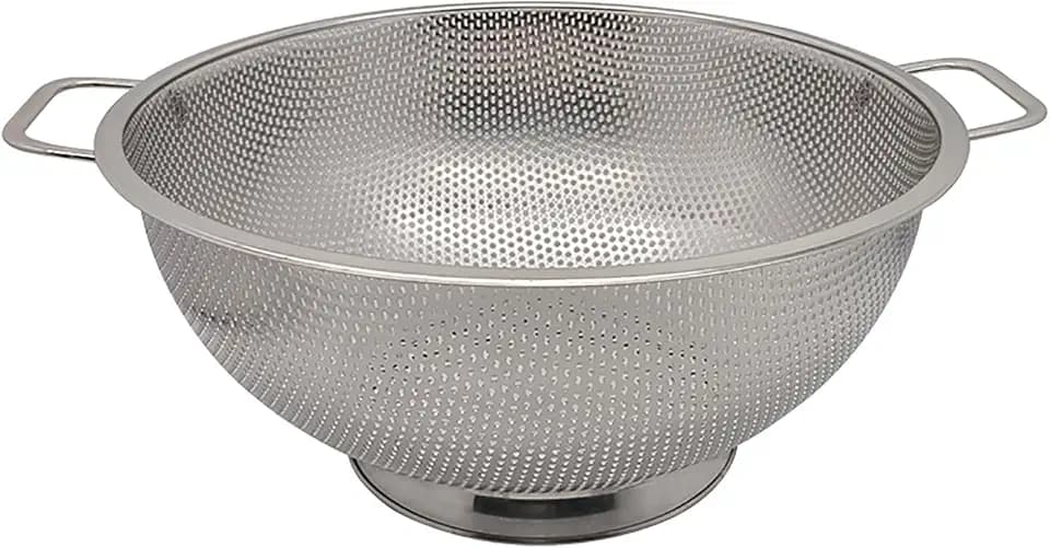 Fox Run Stainless Steel Colander, Large 5 Quart Kitchen Pasta Strainer