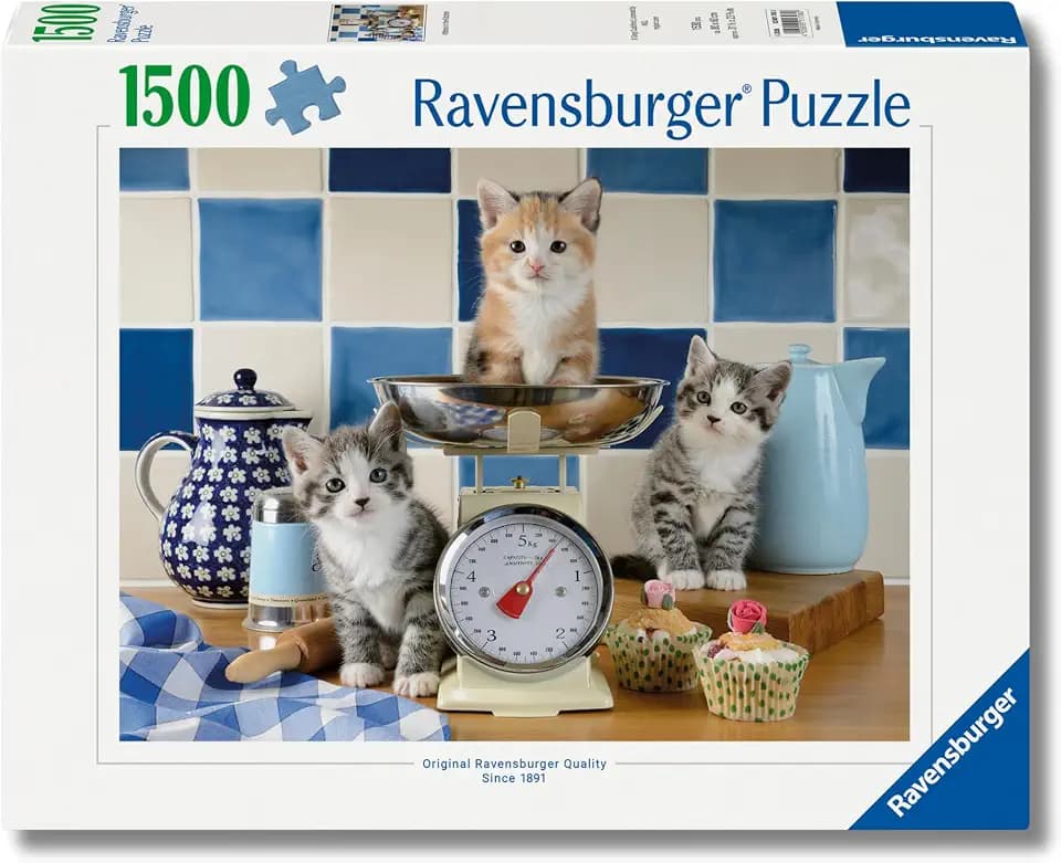 Ravensburger Puzzle 12001708 - Kätzchen in der Küche - Puzzle mit 1500 Teilen, für Katzen-Freunde ab 14 Jahren