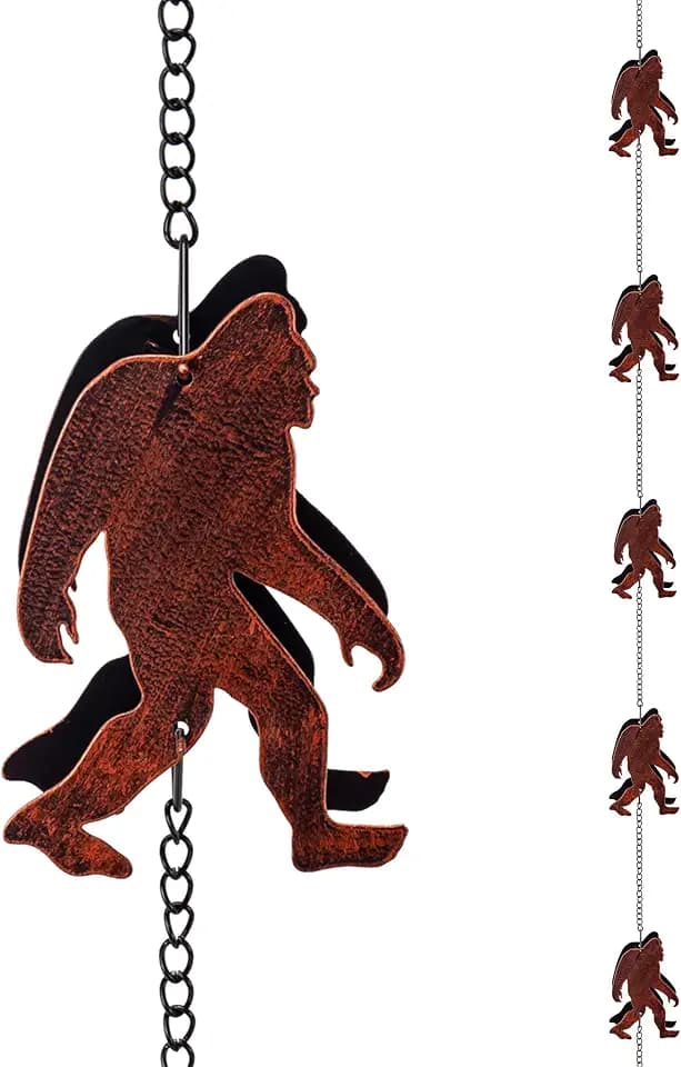 10.7FT Rain Chains for Gutter with 10 Orangutan Cups