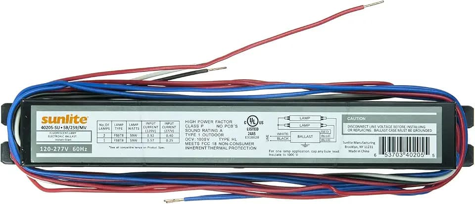 Sunlite 40205-SU SB259MV 2 Lamp F96 T8 Linear Fluorescent Ballast, Multi volt