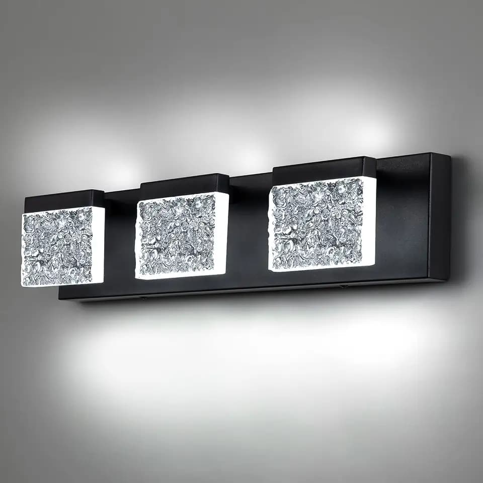 EDISLIVE 21.7in Modern Bathroom Vanity Light Fixtures - 3 Light Dimmable LED Bathroom Wall Lights Over Mirror for Living Room, Bedroom - 6000K