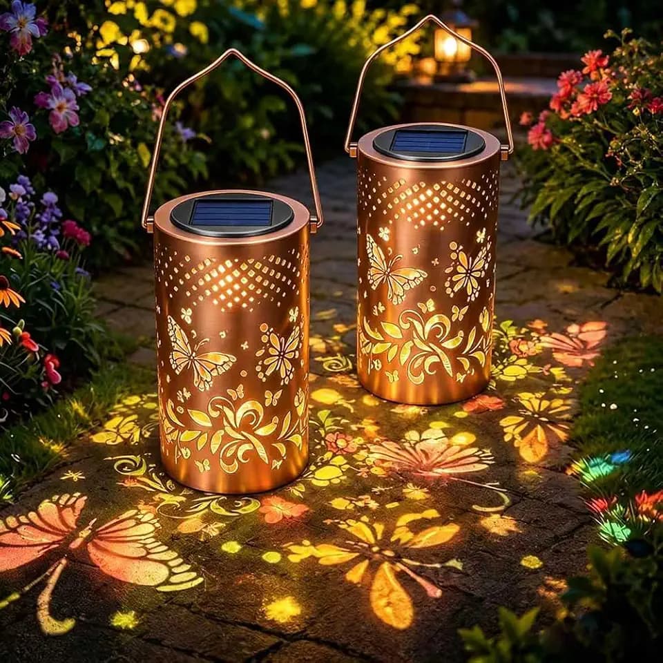 Solarlaterne für Außen Hängend Stehend,Bunte Schmetterling Solar Laterne Outdoor,Solarlampen für Außen Garten Tisch,Gartenlaterne,Solarleuchten für Balkon,Laterne Solar Wetterfest IP65,Gartenleuchte