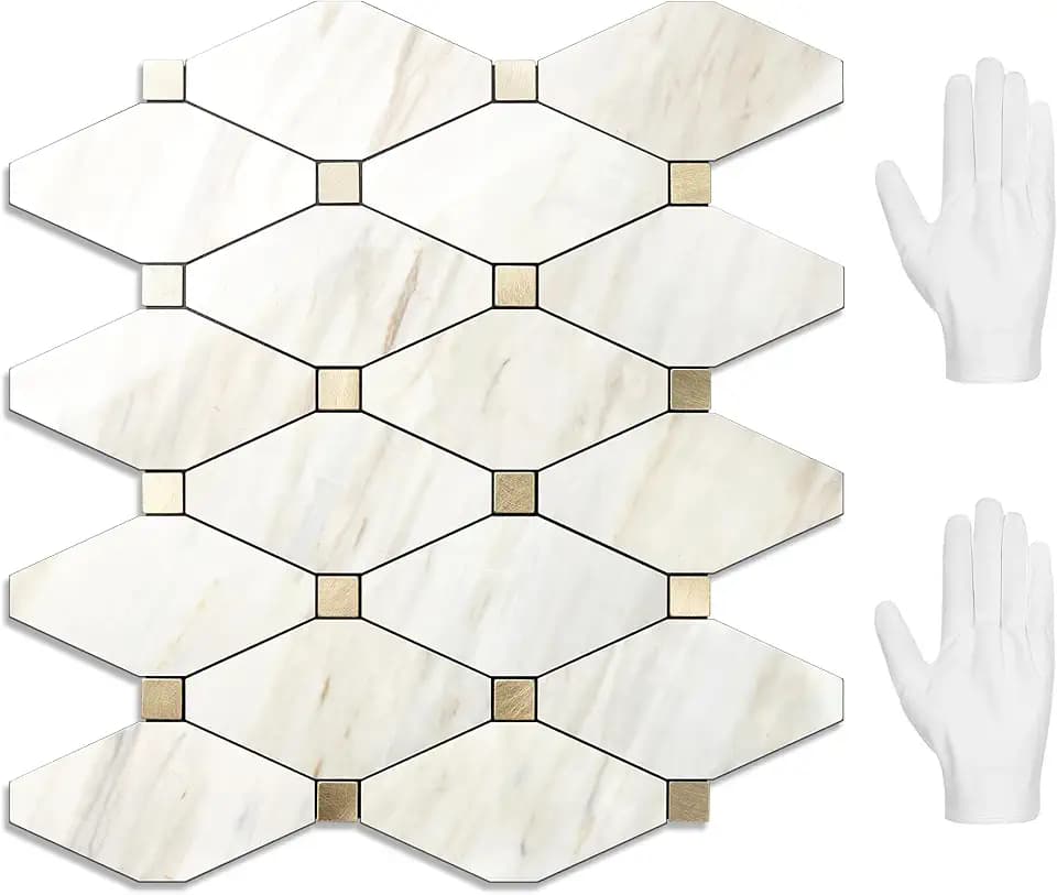 STICKGOO 10 Sheets Peel and Stick Backsplash, Polished Eurasia Beige