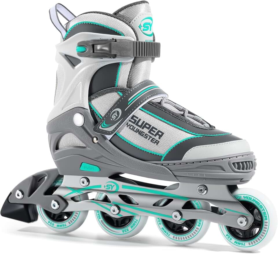 SUPER YOUNGSTER Women's Adjustable Inline Skate, Roller Skates Blades for Female Adults
